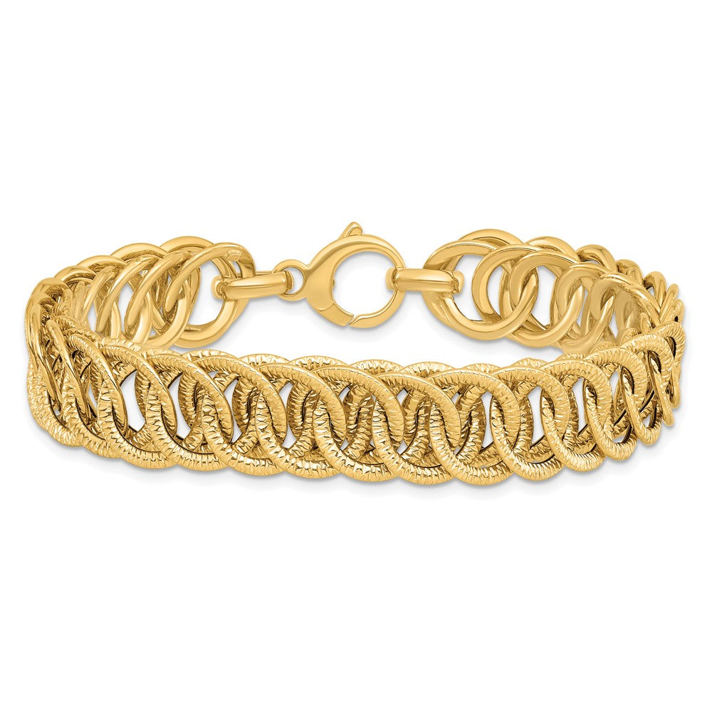 14K Polished D/C Reversible Bracelet 7.5  inches