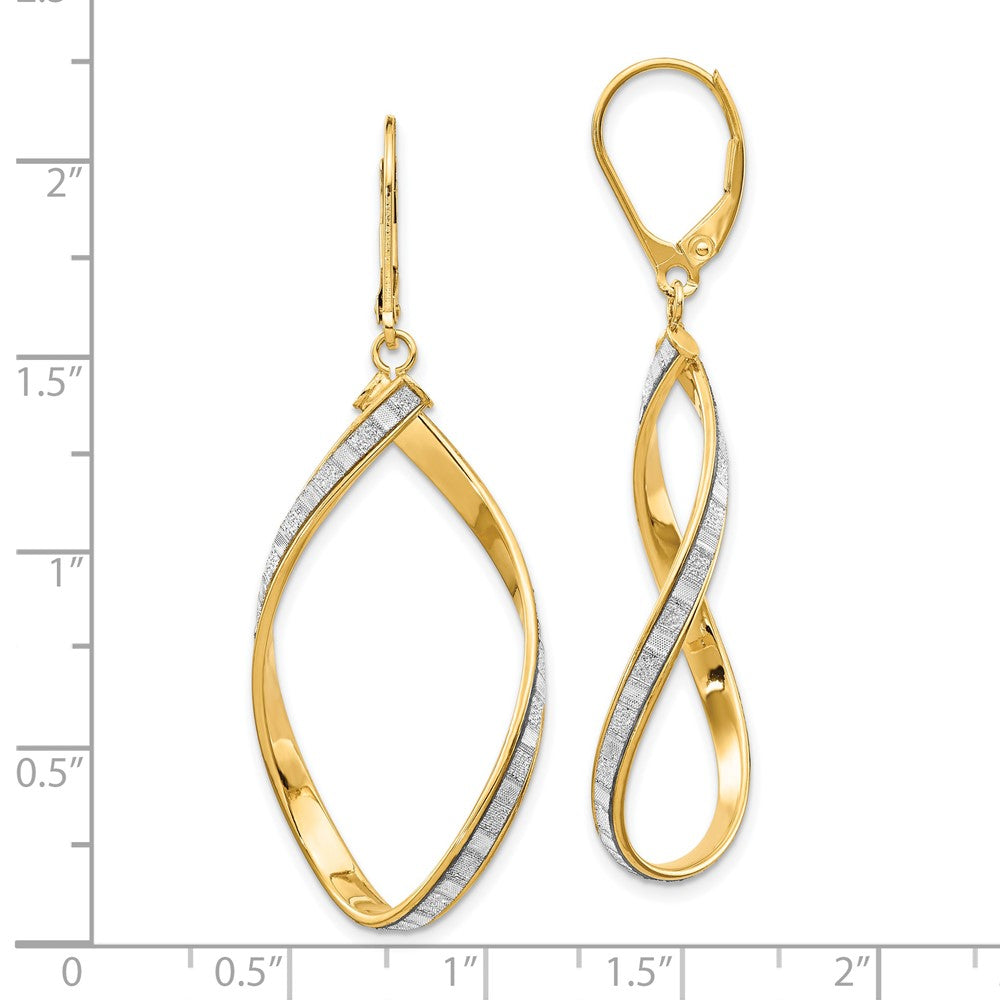 14K Glimmer Infused Twisted Leverback Earrings