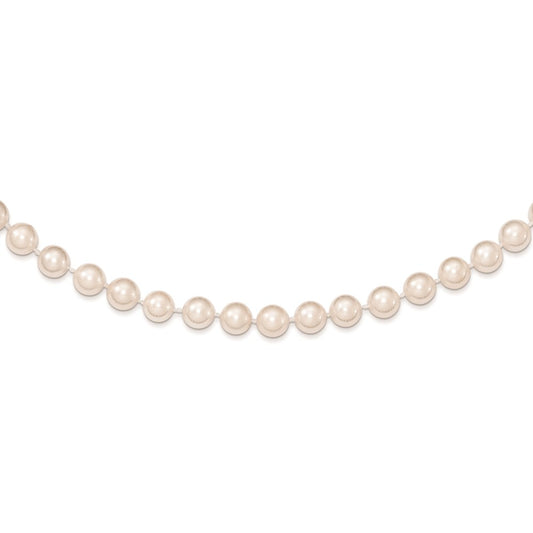 14k 6-7mm White Round Akoya Saltwater Cultured Pearl 7 inch Bracelet 7  inches