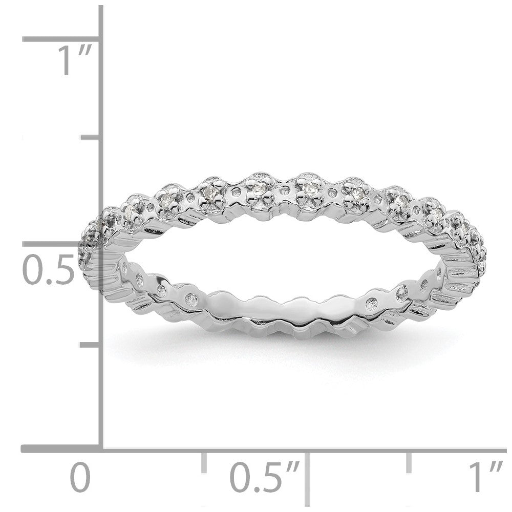 Sterling Silver Stackable Expressions Diamond Ring Size -9
