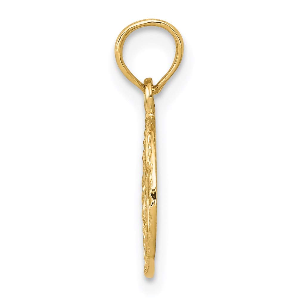 14K Star of David in Circle Frame Pendant