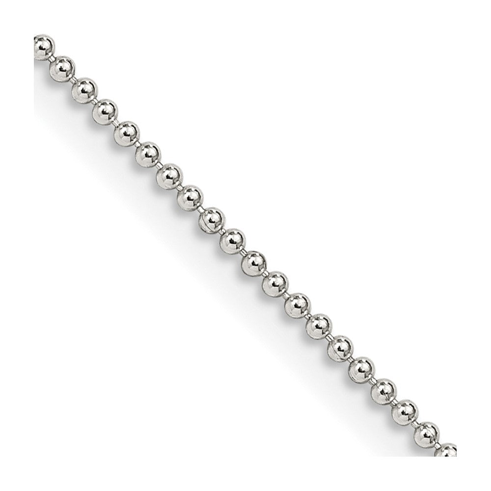 Sterling Silver 1.25mm Beaded Chain 16 Inches