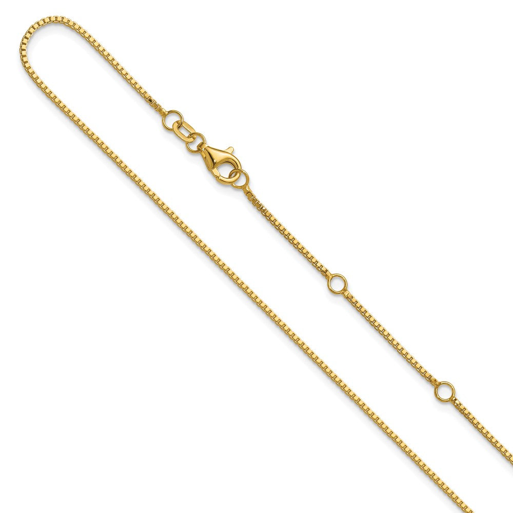 14K 1mm Box 2in+2in Adjustable Chain