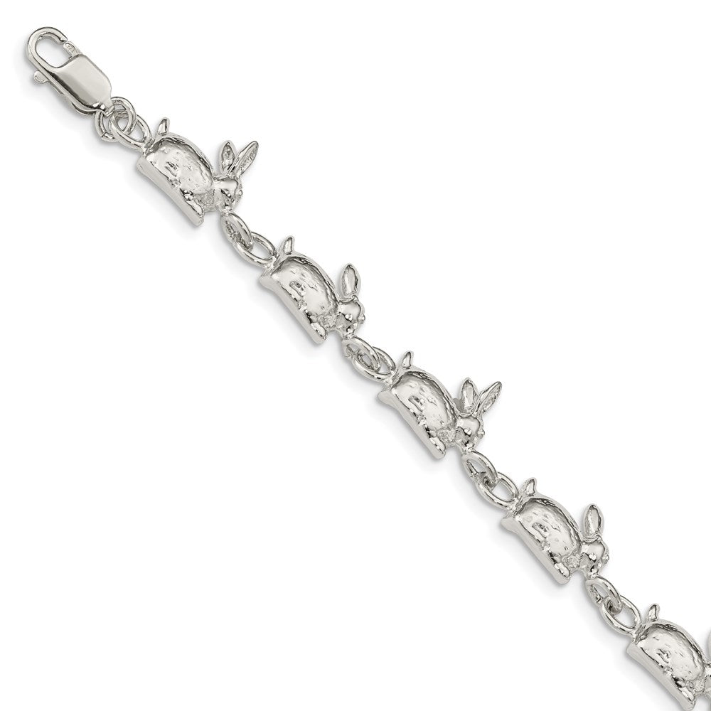 Sterling Silver Rabbits Bracelet 7 inches