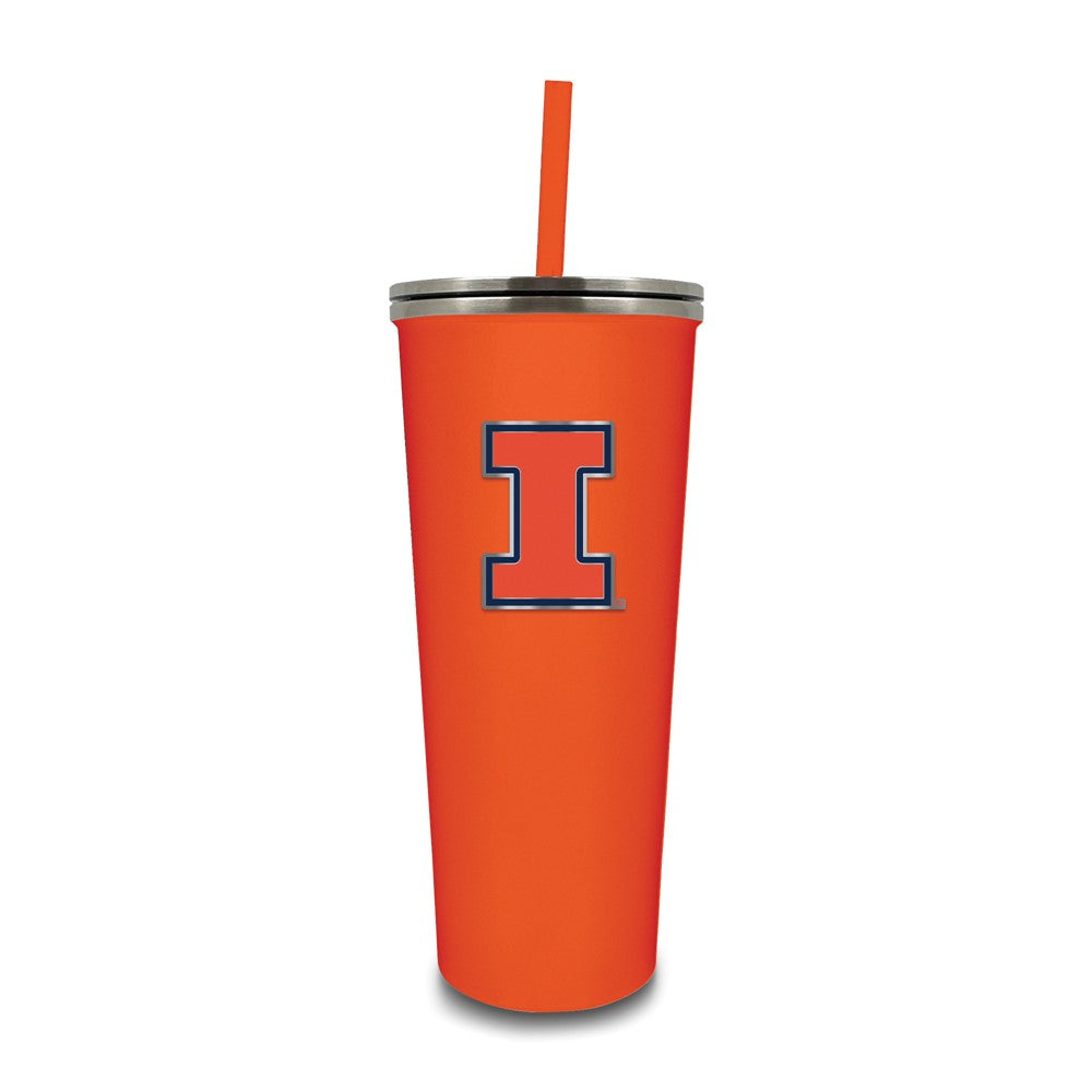 University of Illinois Stainless Steel 24 ounce Skinny Tumbler with Straw