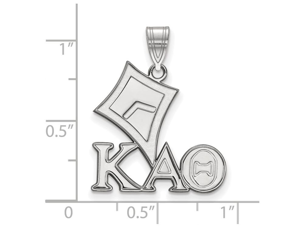 Sterling Silver Official Licensed Greek Sororities Kappa Alpha Theta (???) Medium Pendant