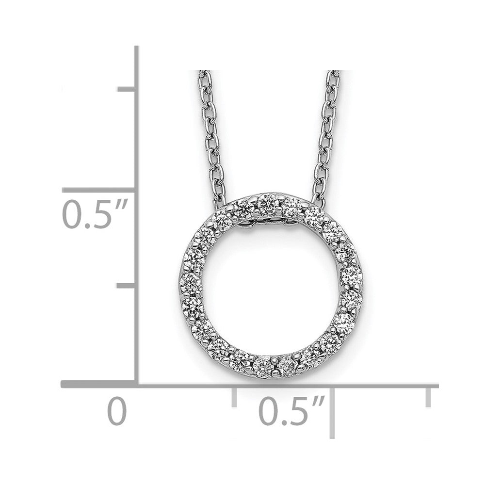 14k White Gold 1/4 carat Lab Grown Diamond VS/SI+ G+ 18 inch Round Pendant Necklace