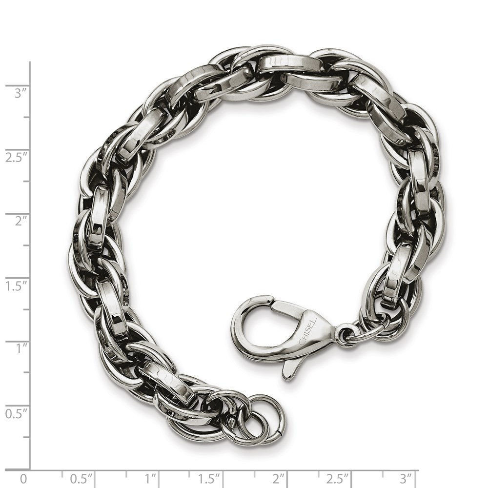 Stainless Steel Polished Oval Link 8.5in Bracelet 8.5 inches