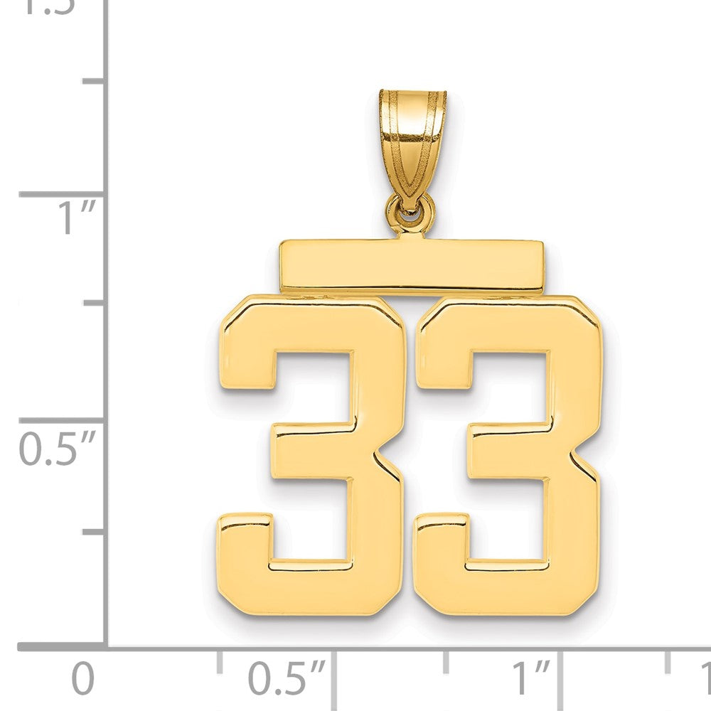 14k Large Polished Number 33 Charm