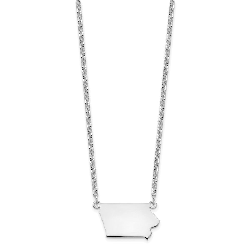 Sterling Silver/Rhodium-plated Iowa State Necklace