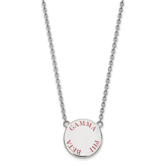 Sterling Silver 18in Official Licensed Greek Sororities Gamma Phi Beta (???) Small Enamel Pendant w/Necklace