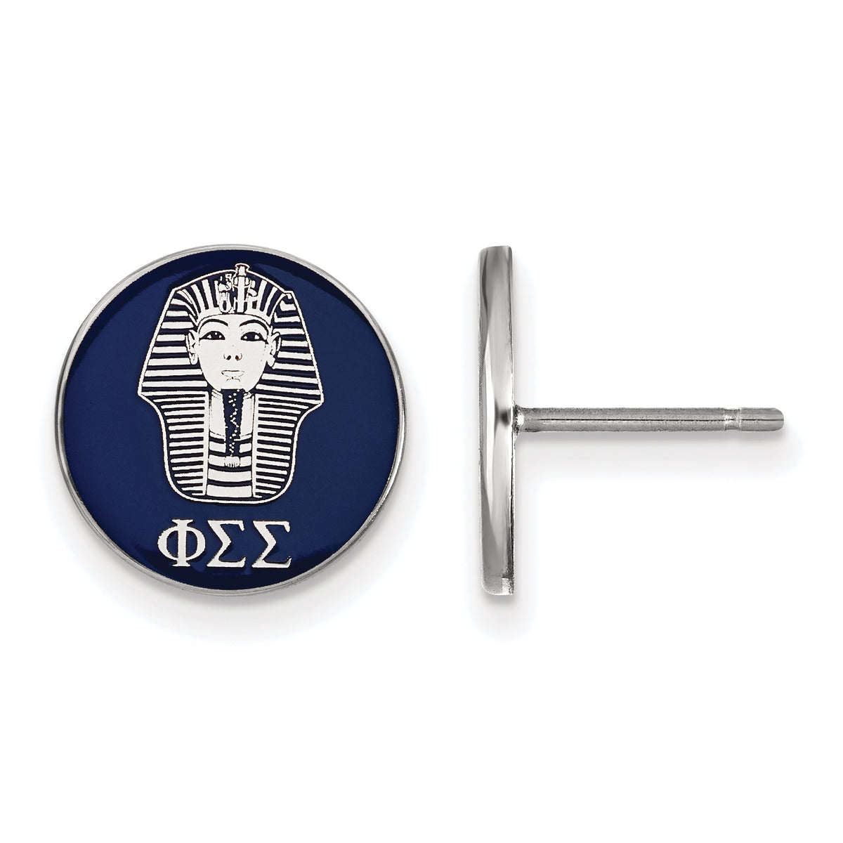 Sterling Silver Official Licensed Greek Sororities Phi Sigma Sigma (???) Enameled Post Earrings