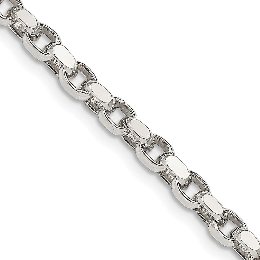 Sterling Silver 3.5mm Diamond-cut Rolo Chain 22 Inches