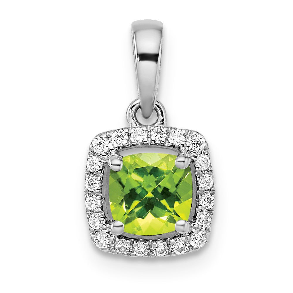 14kw ANT Peridot and Diamond Pendant w/ chain