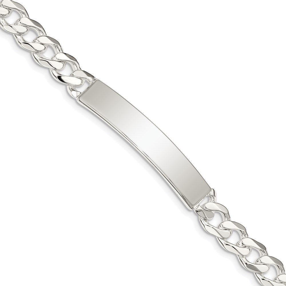 Sterling Silver Curb Link ID Bracelet 8 inches