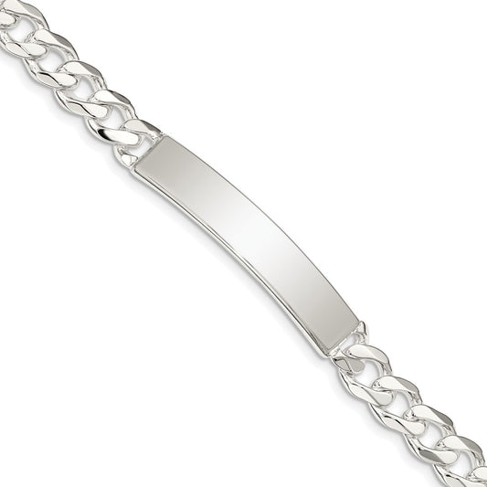 Sterling Silver Curb Link ID Bracelet 8 inches