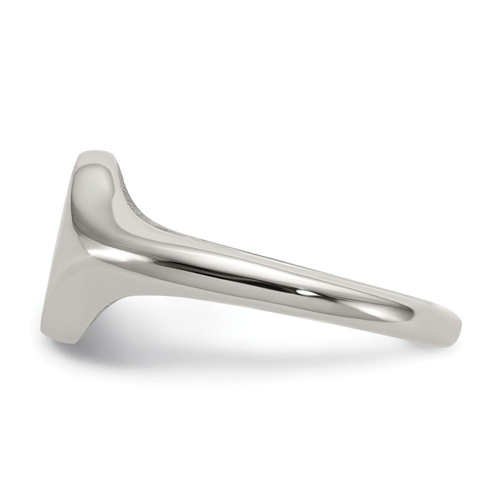 Chisel Stainless Steel Polished Round Disk Ring Size - 5