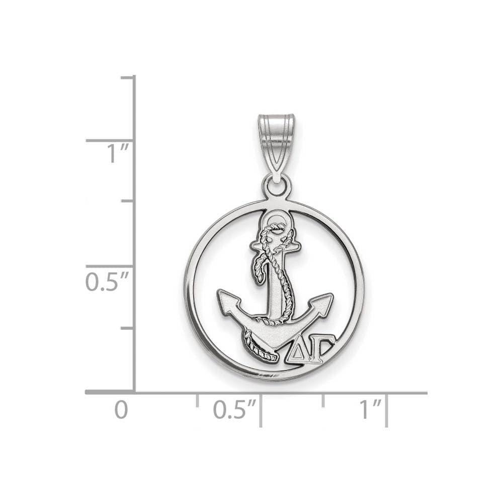 Sterling Silver Official Licensed Greek Sororities Delta Gamma (??) Small Circle Pendant