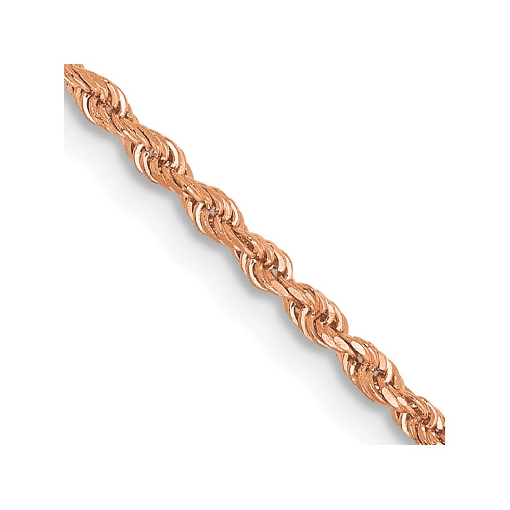 14K Rose Gold 18 inch 1.5mm Diamond-cut Rope with Lobster Clasp Chain
