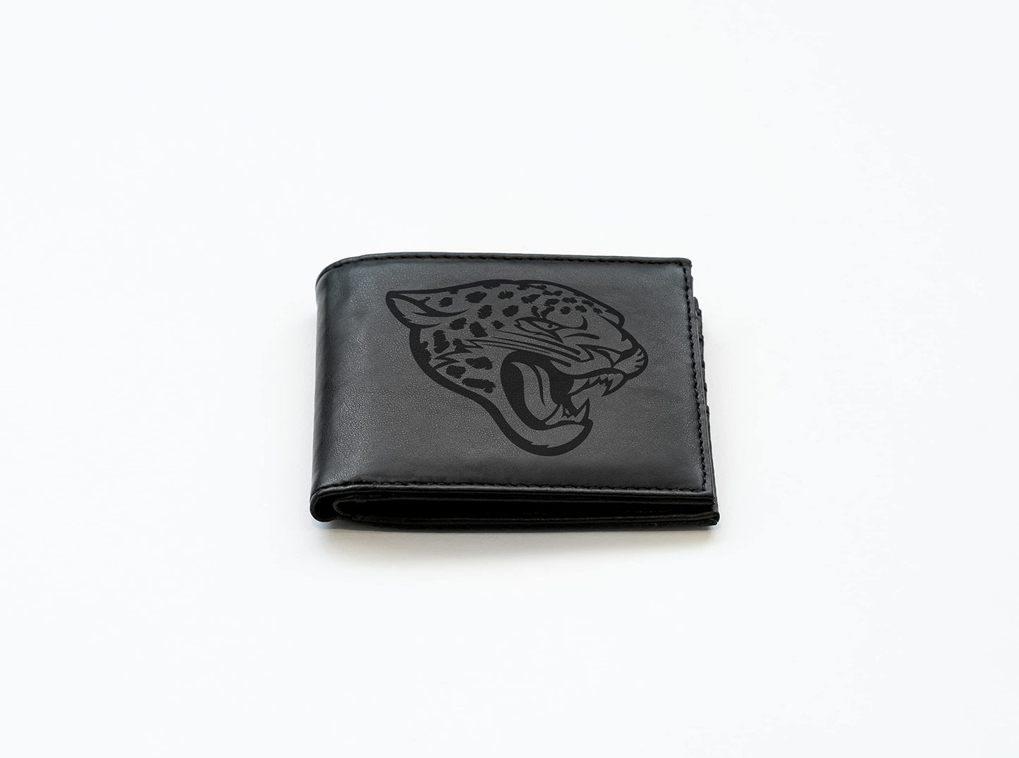 Rico Industries Football Jacksonville  Black Laser Engraved Bill-fold Wallet - Slim Design - Great Gift