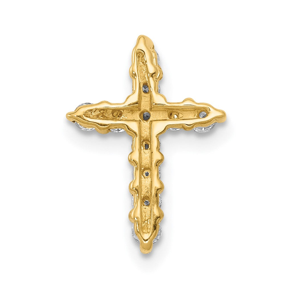 14k 1/3 carat Lab Grown Diamond VS/SI+ G+ Cross Chain Slide Pendant