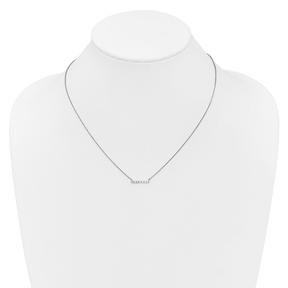 14k White Gold Diamond Bar 18 inch Necklace