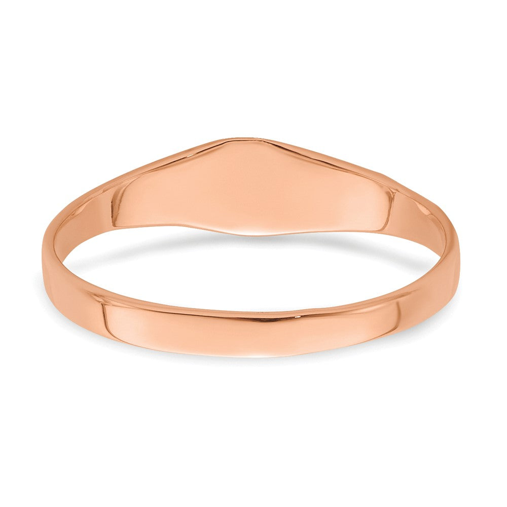 10K Rose Gold Polished Square Baby Signet Ring Size 2