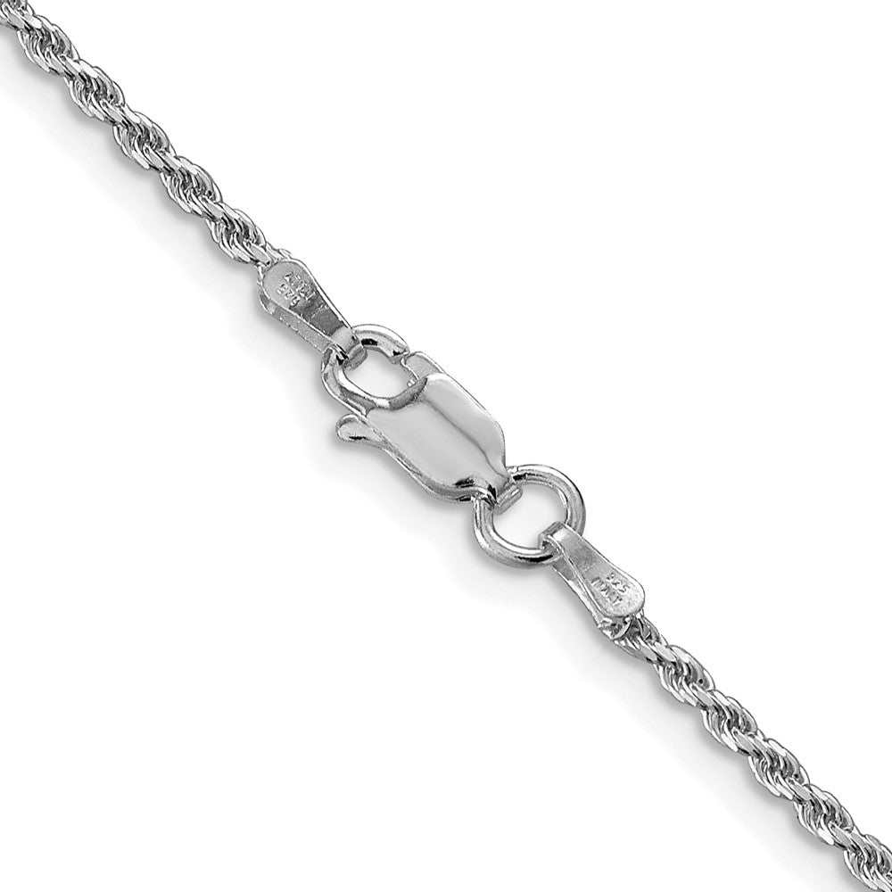 Sterling Silver Rhodium-plated 1.7mm Diamond-cut Rope Chain 26 Inches