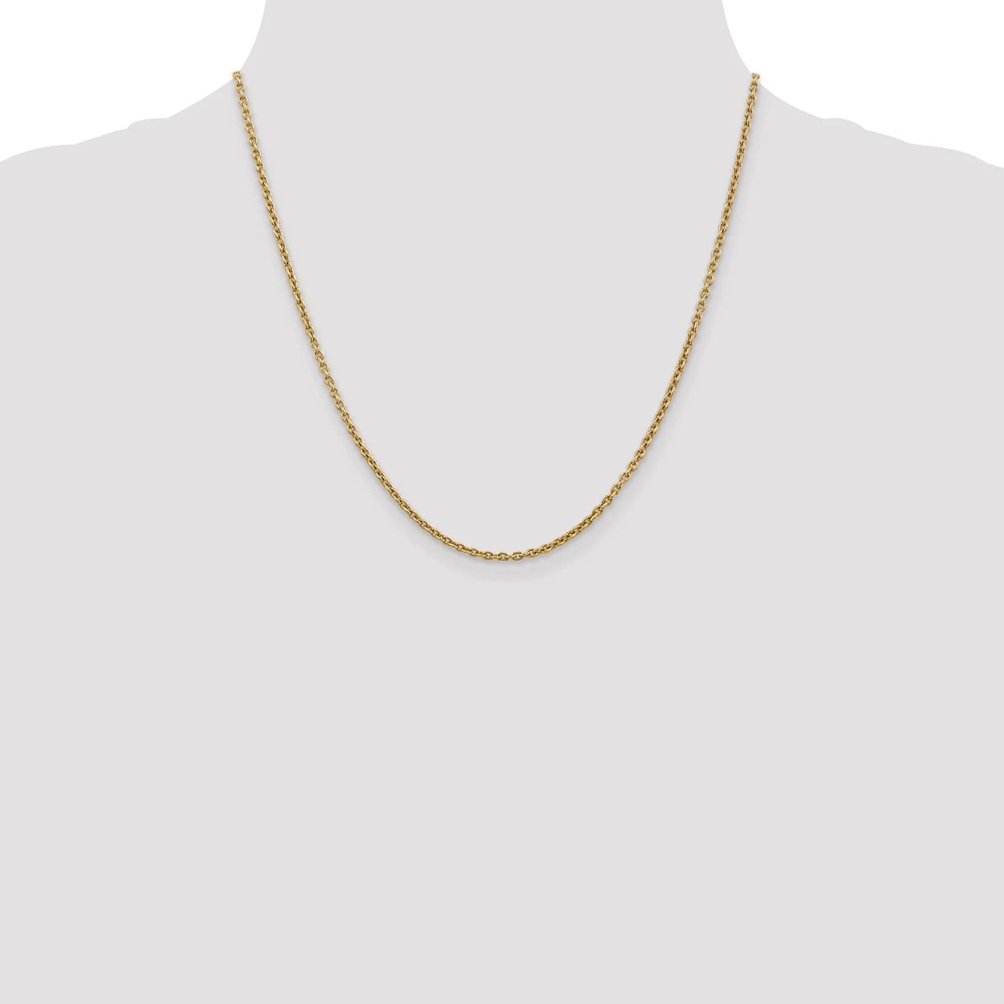 14K 10 inch 2.2mm Forzantine Cable with Lobster Clasp Anklet