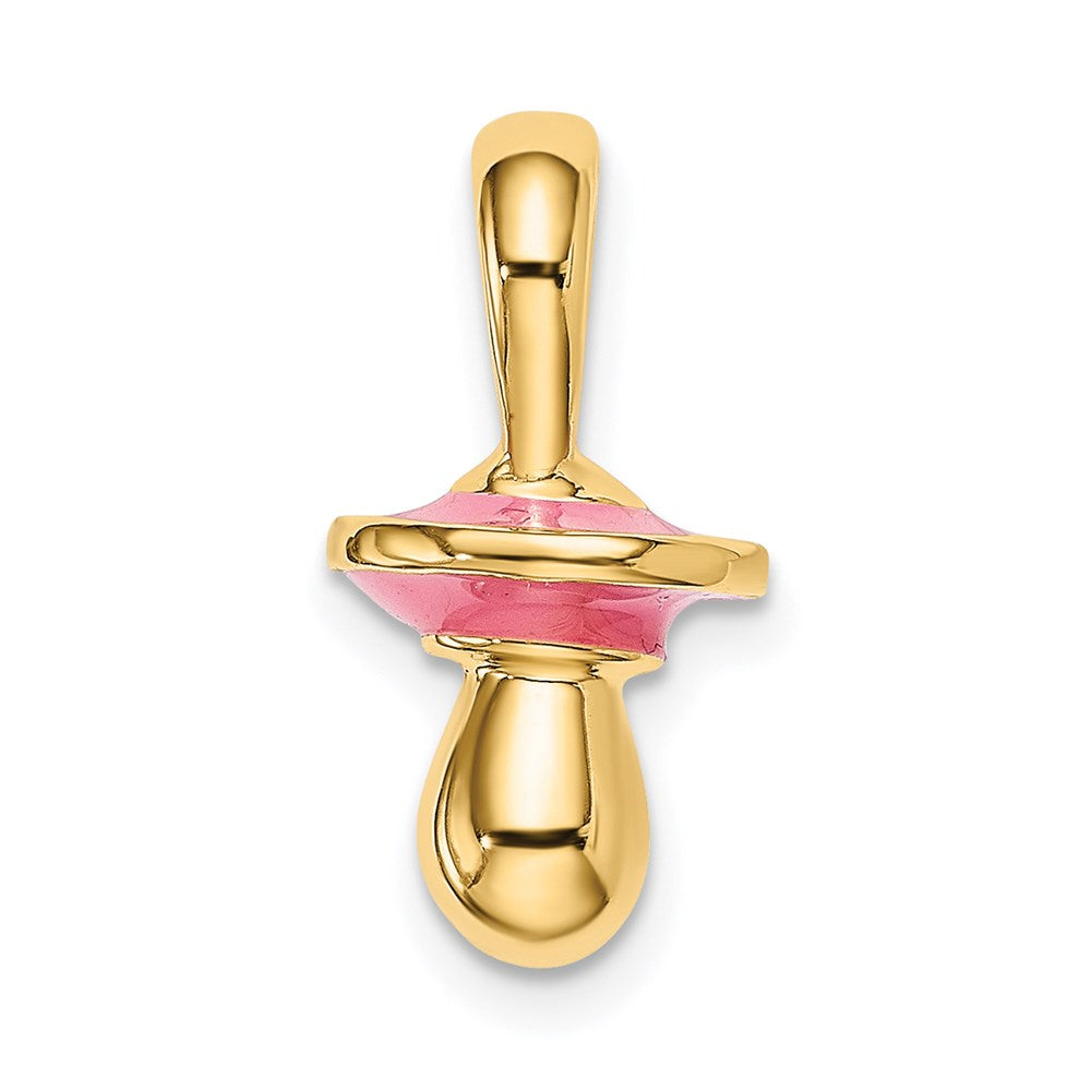 14K 3-D w/ Pink Enamel Pacifier Charm