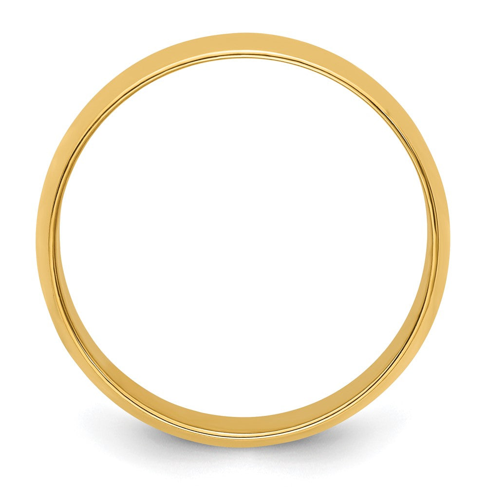 14k Yellow Gold 7mm Lightweight Half Round Wedding Band Size 6