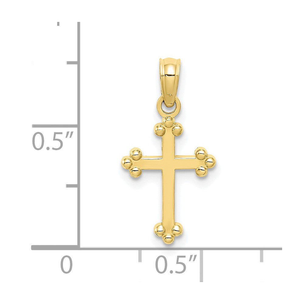 10K Budded Cross Necklace