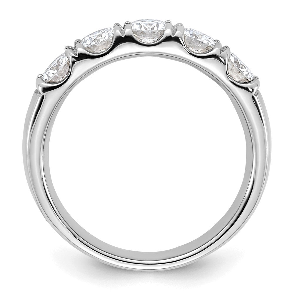 14kw 1ct. 5 Stone D E F Pure Light Moissanite Band