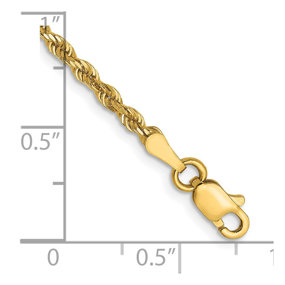 14K 2.5mm Diamond-Cut Rope Chain 7  inches