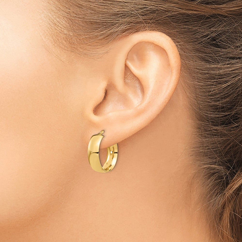14K 6mm High Polished Hoop Earrings