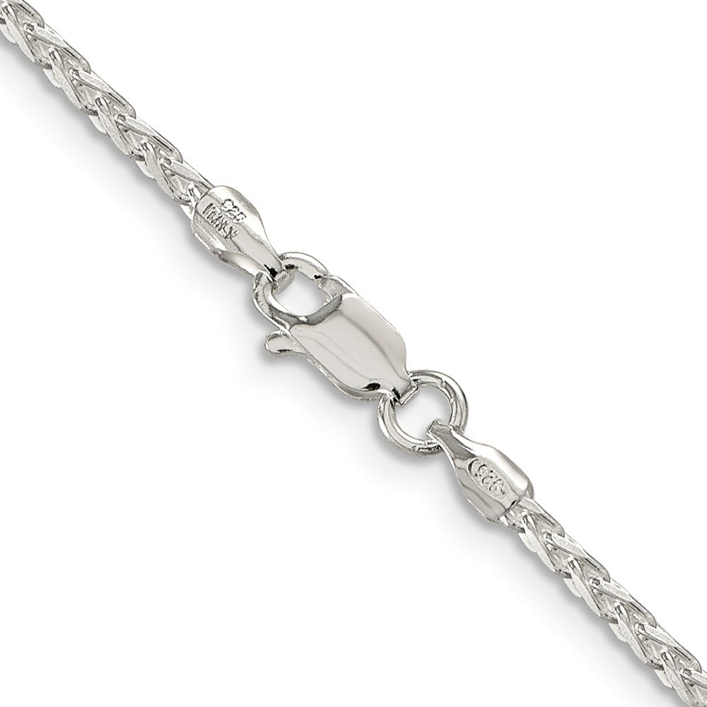 Sterling Silver 2.15mm Diamond-cut Round Spiga Chain 26 Inches