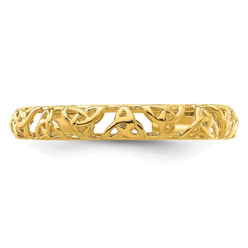 Sterling Silver Stackable Expressions Yellow-plated Celtic Knot Ring Size -5