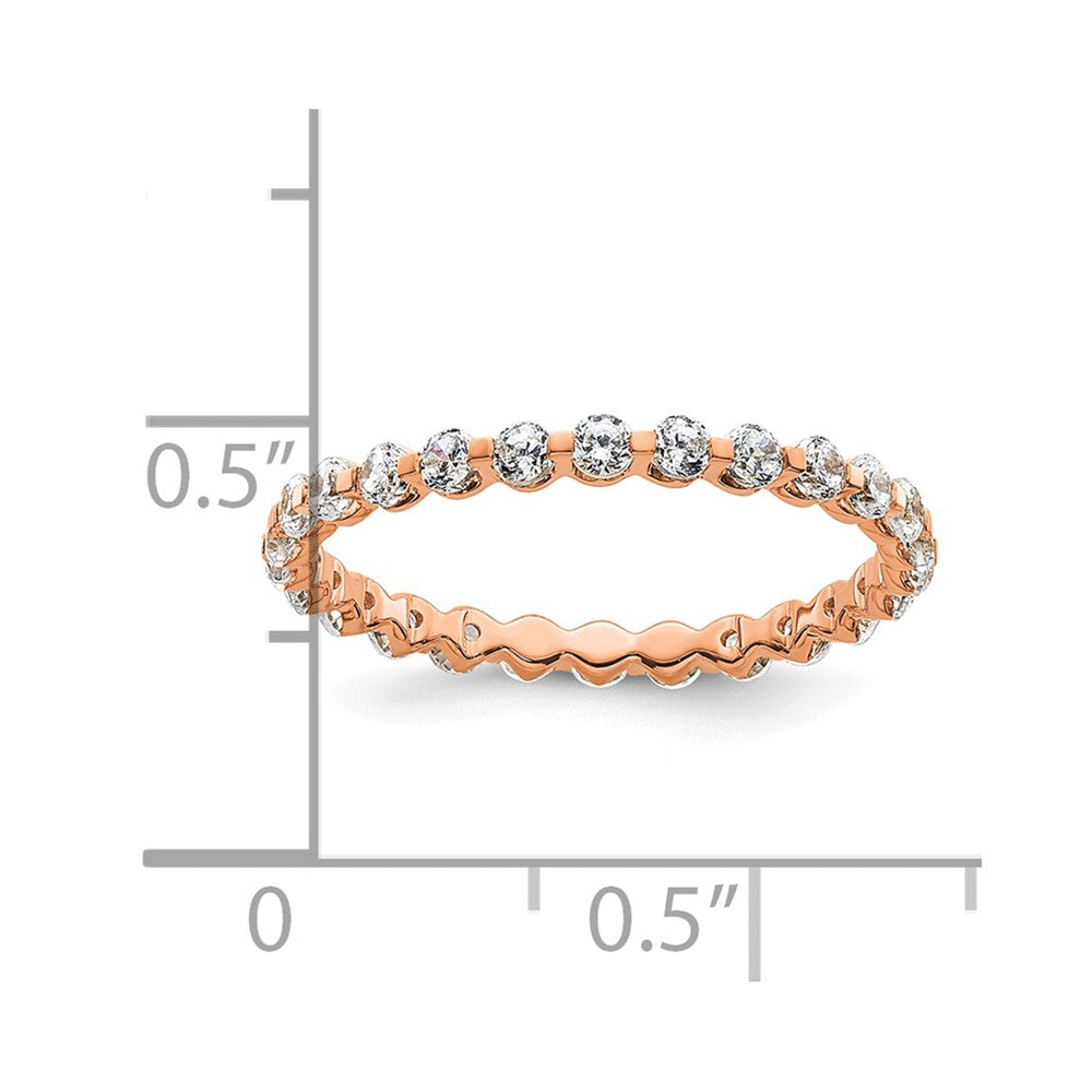 True Origin 14k Rose Gold 7/8 carat Lab Grown Diamond VS D E F Eternity Band