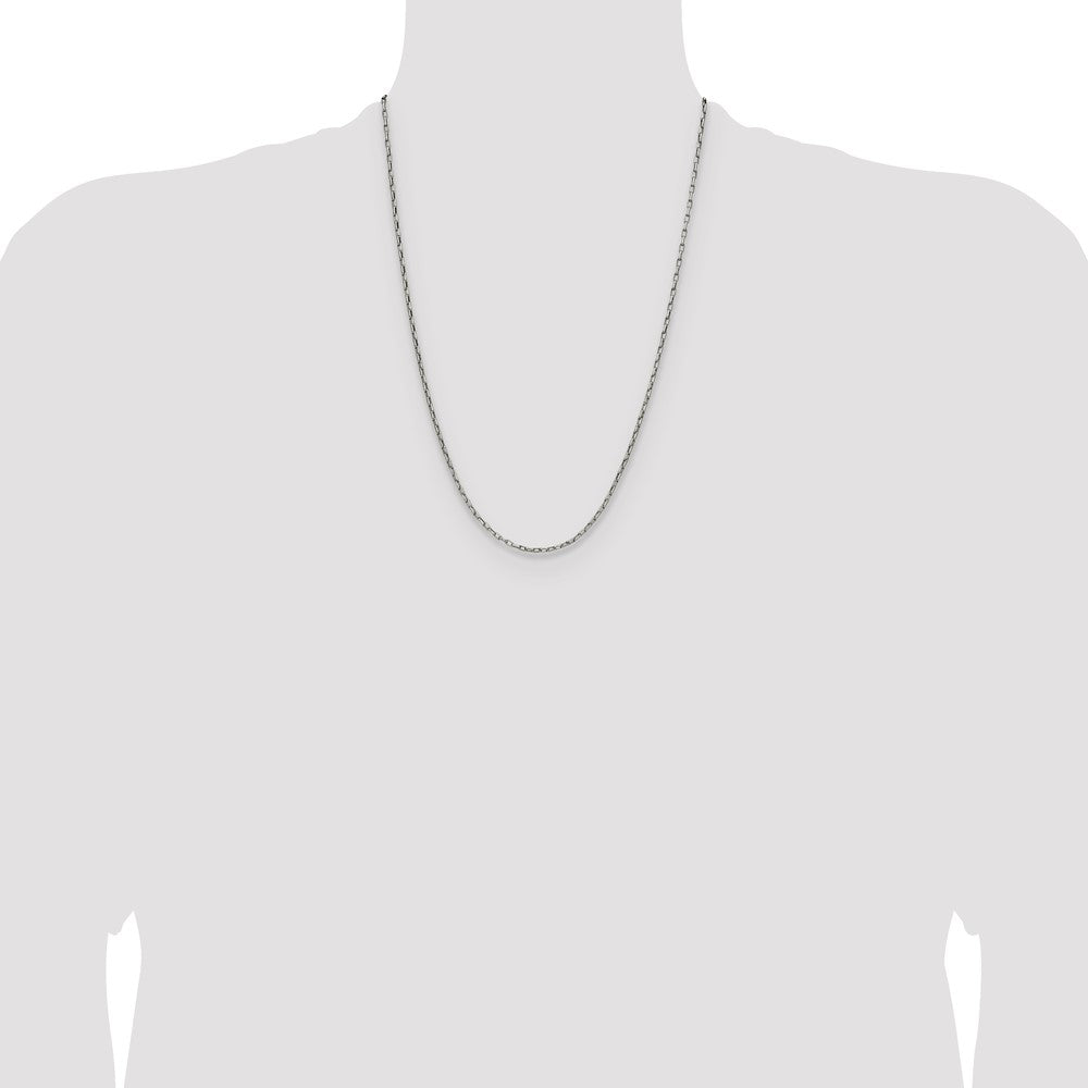 Chisel Stainless Steel Polished 2.2mm 24 inch Fancy Box/Paperclip Link Chain