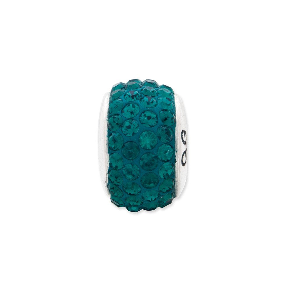 Sterling Silver Reflections Medium Green Full Preciosa Crystal Bead
