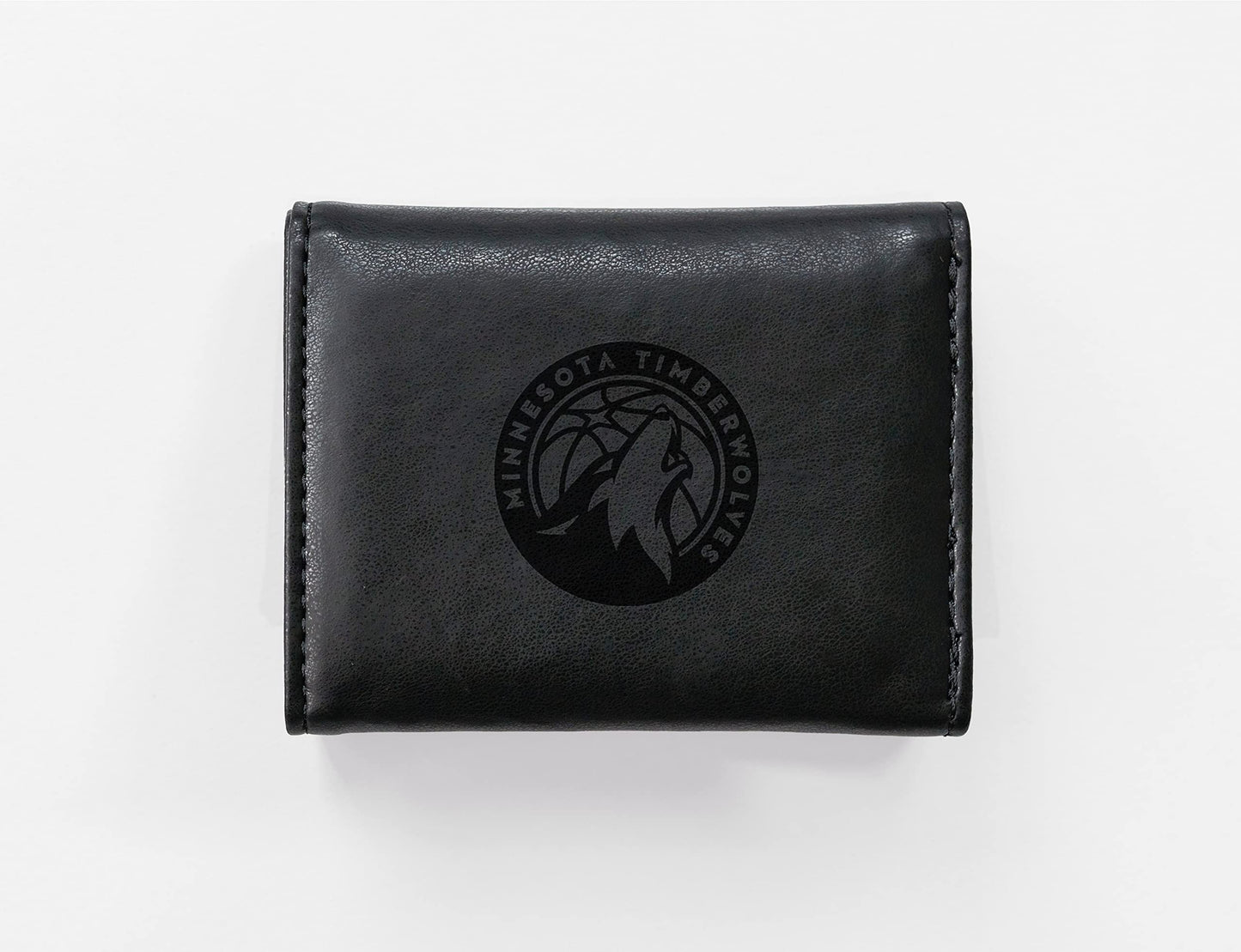 Basketball Rico Industries Minnesota Timber Black Laser Engraved Trifold Laser Engraved Tri-Fold Wallet - Men's Accessory