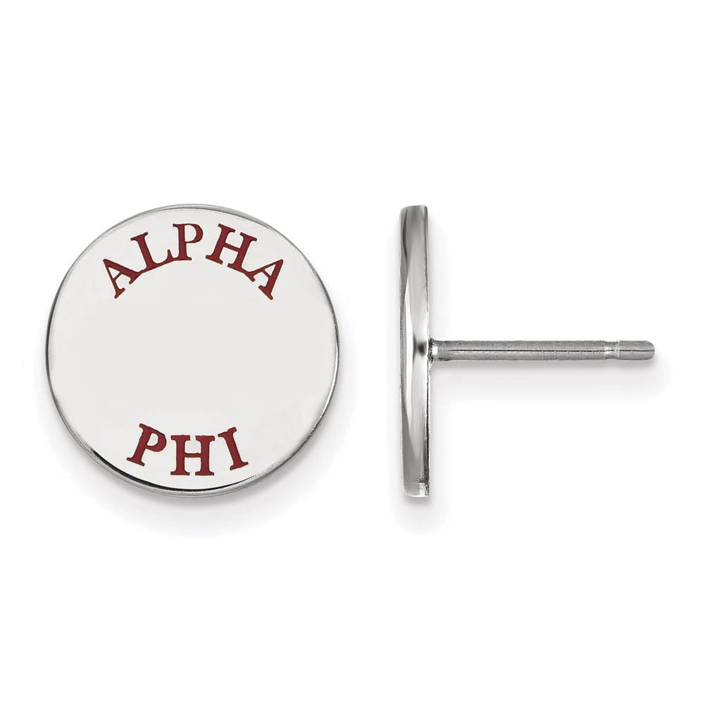 Sterling Silver Official Licensed Greek Sororities Alpha Phi (??) Enameled Post Earrings