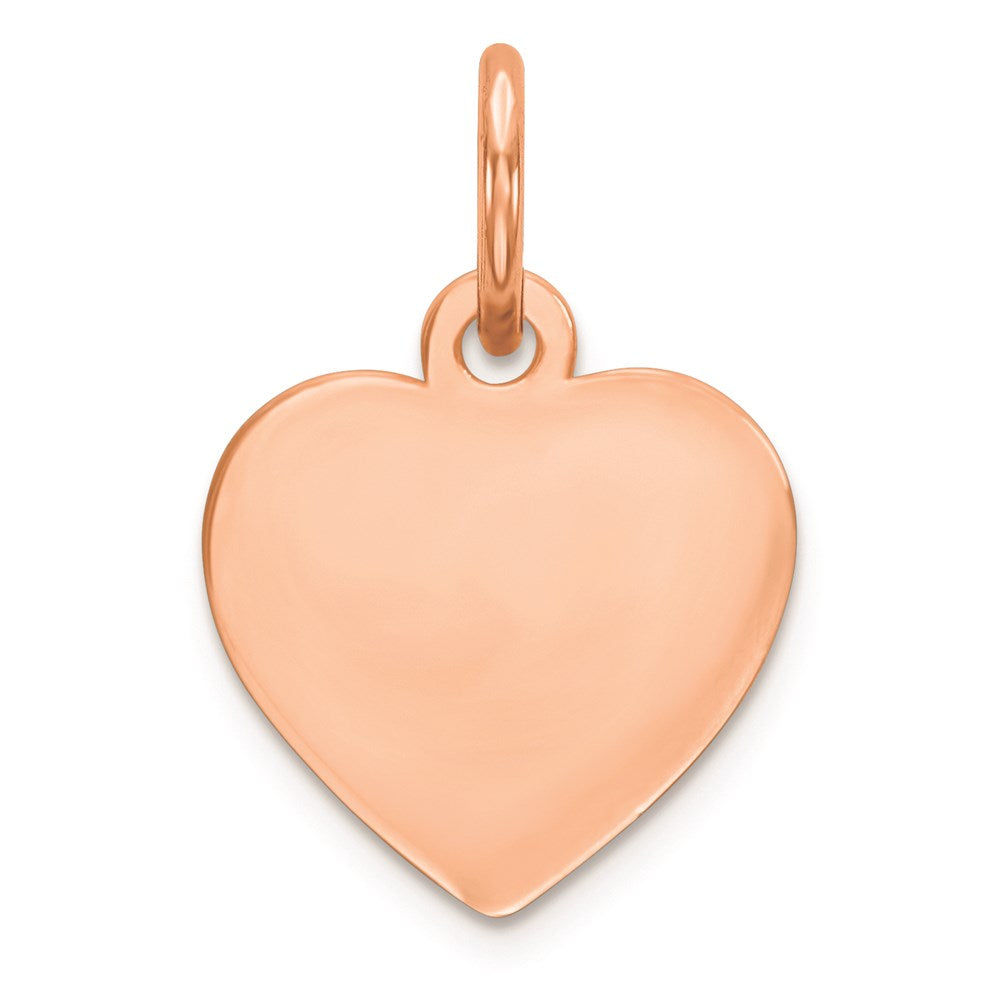 Sterling Silver RG Plated Engraveable Heart Polished Disc Charm