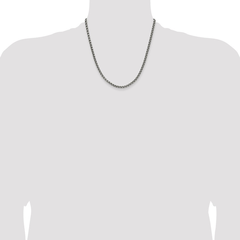 Stainless Steel Polished 3.9mm 20in Rounded Box Chain