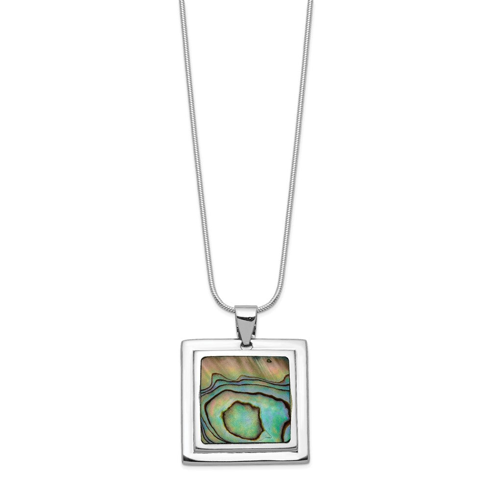 Sterling Silver Rhodium-plated Abalone Pendant Necklace 18 Inches