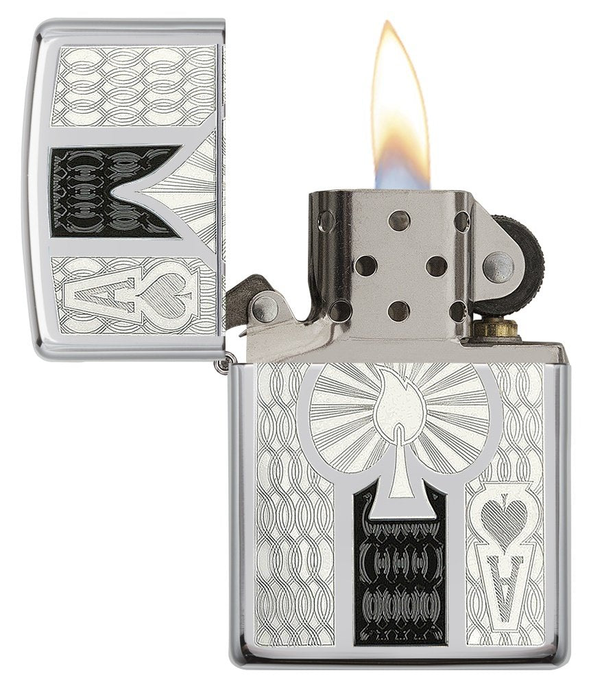 Zippo High Polish Chrome Spade Pocket Lighter
