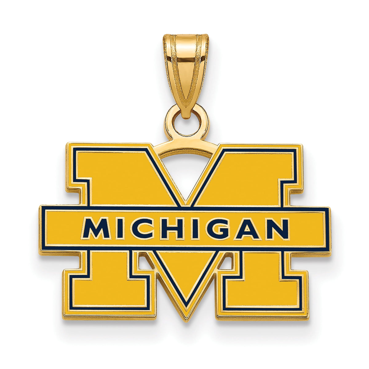 Women's Michigan Wolverines Gold Plated Small Enamel Pendant