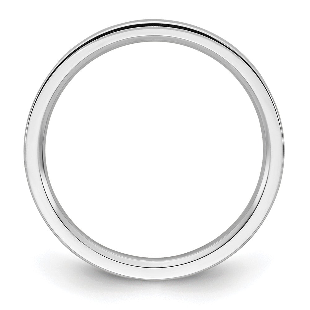 10k White Gold 2mm Standard Weight Flat Comfort Fit Wedding Band Size 6.5