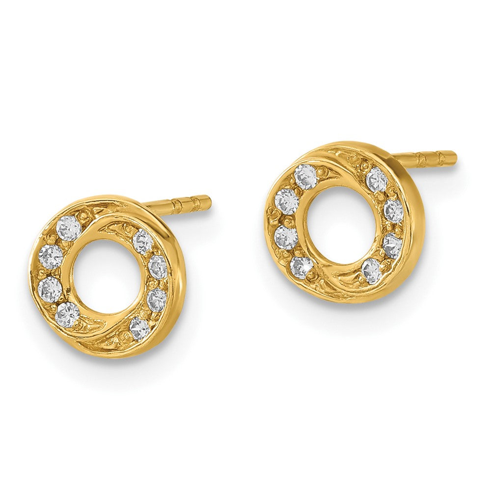 14ky Madi K Childrens Polished CZ Circle Post Earrings