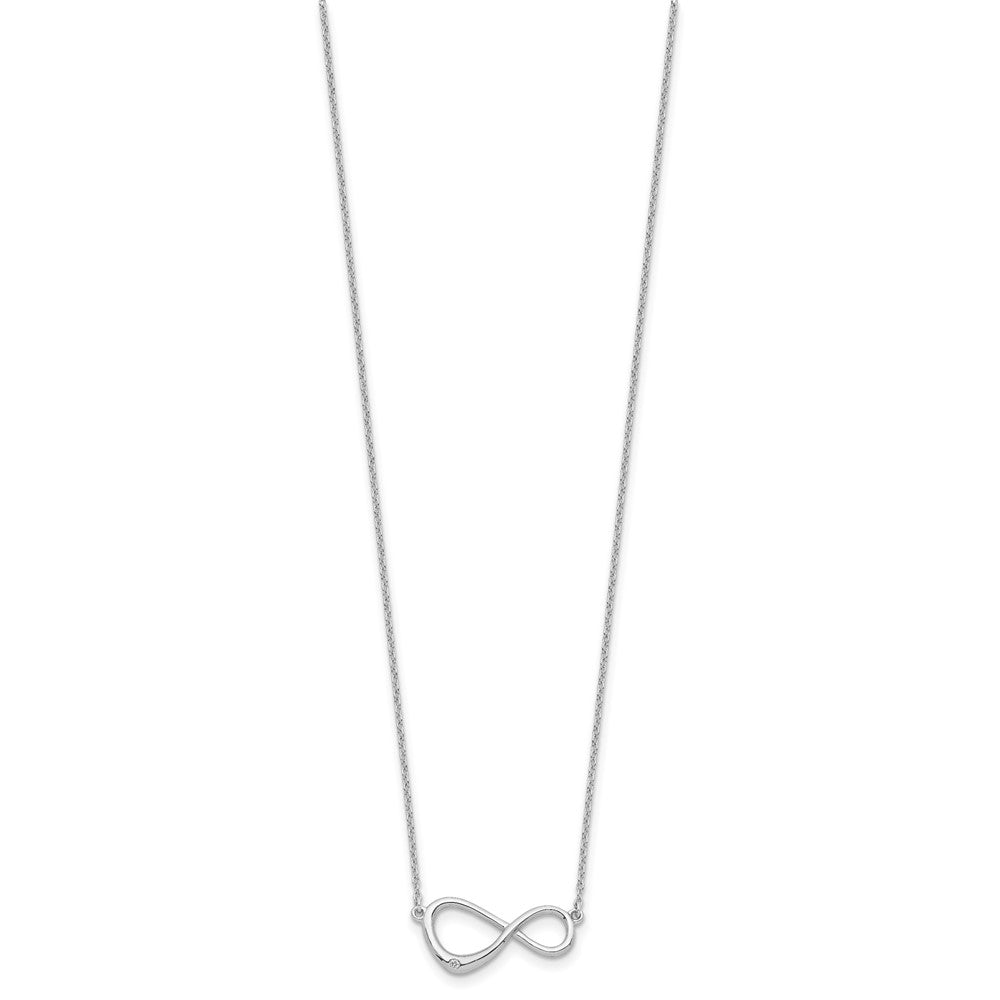 White Ice Sterling Silver Rhodium-plated 16 Inch Diamond Infinity Symbol Necklace 16 Inches